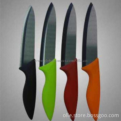 6 Inch Colorful ABS and TPR Coating Handle Ceramic Blade Chef Knife